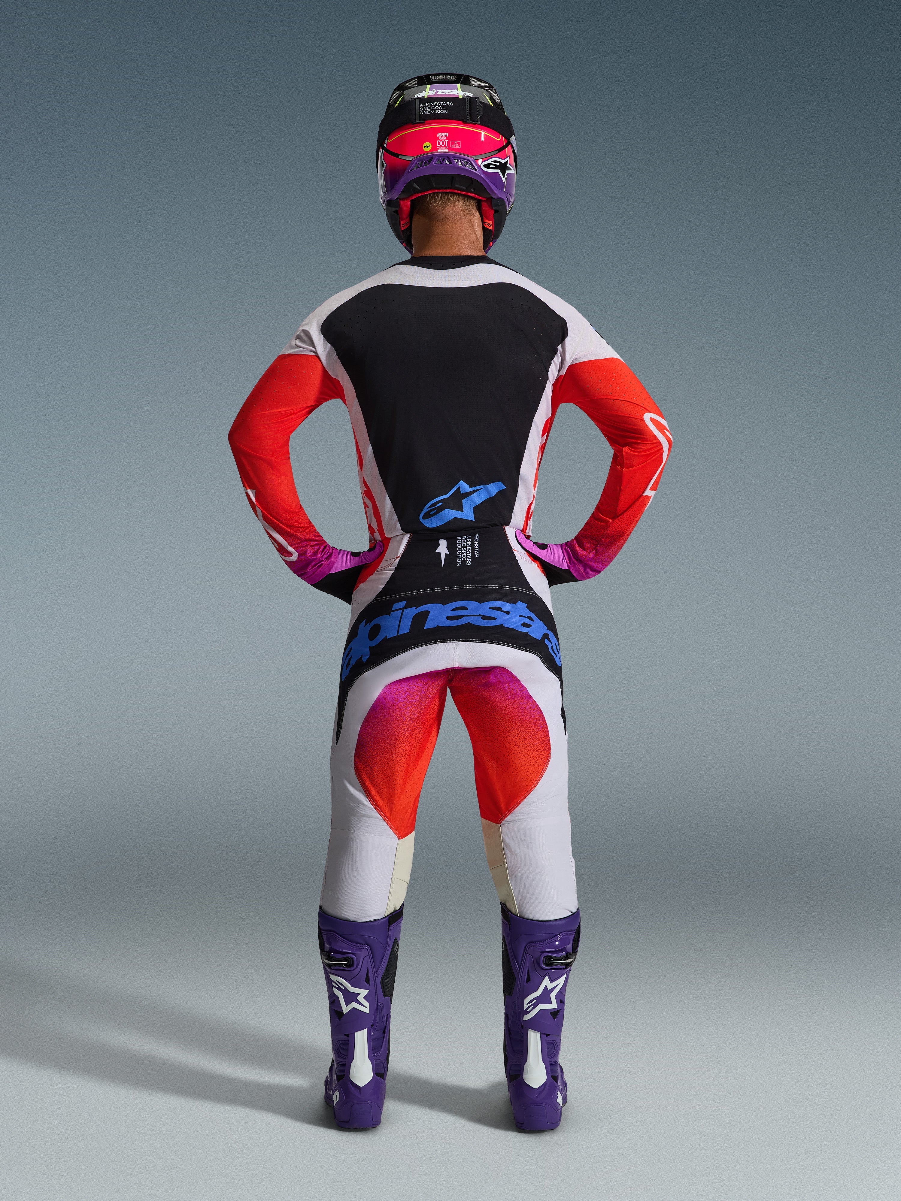 Alpinestars Techstar Knif Light Gray Orange Fluo Black Kit