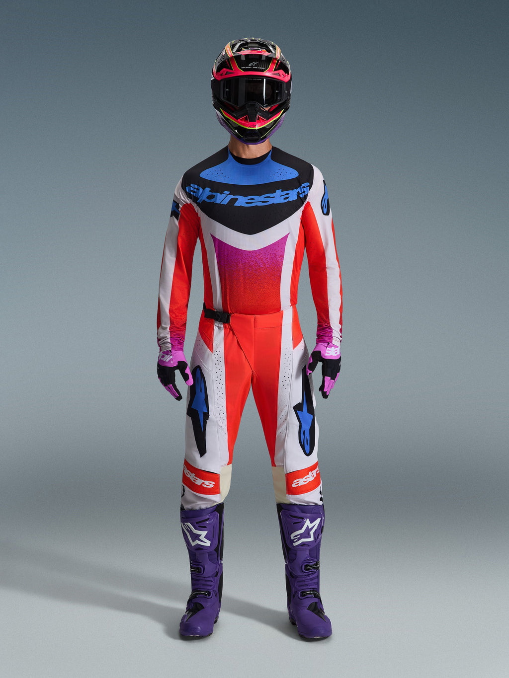 Alpinestars Techstar Knif Light Gray Orange Fluo Black Kit