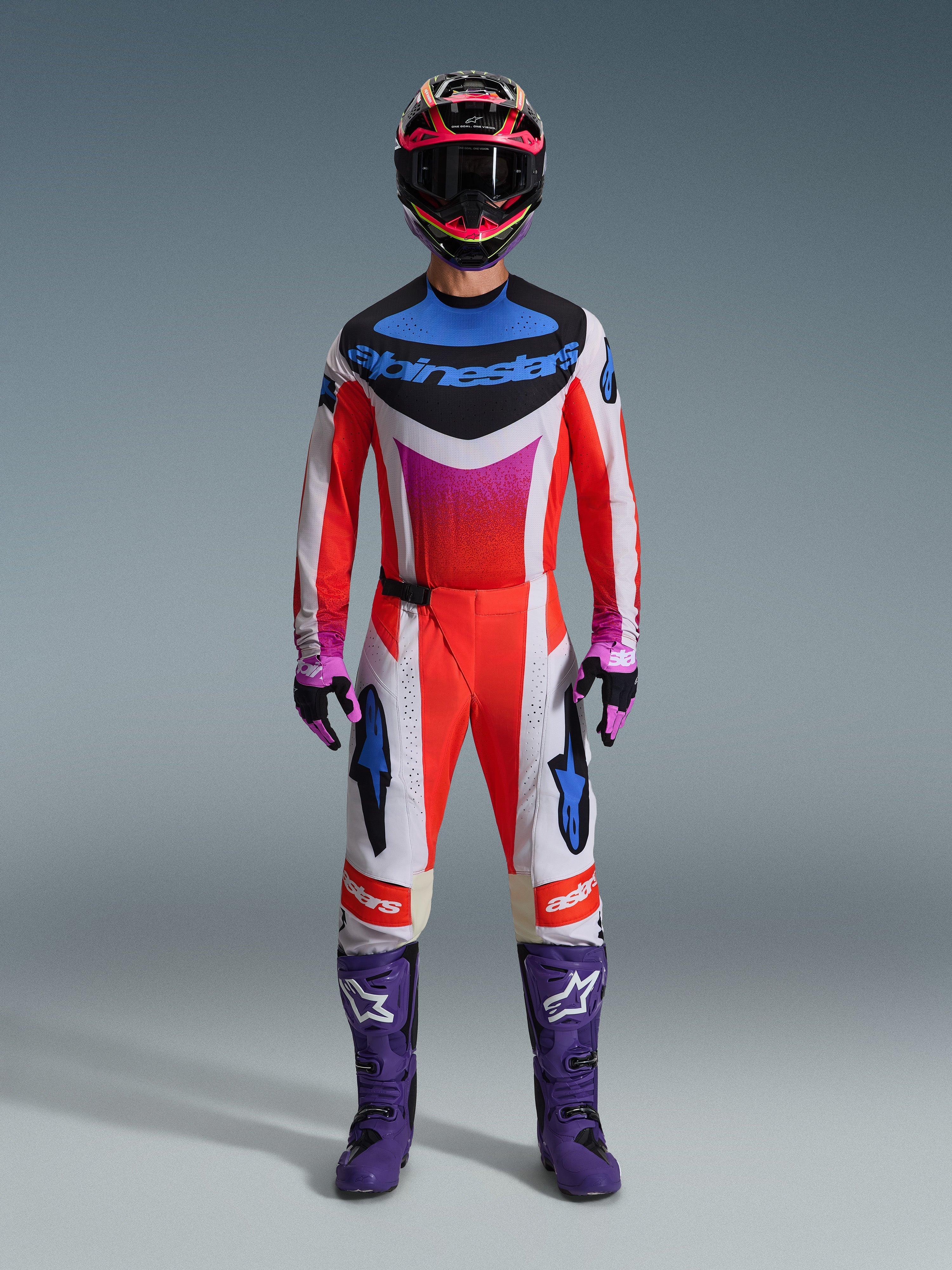 Alpinestars Techstar Knif Light Gray Orange Fluo Black Kit