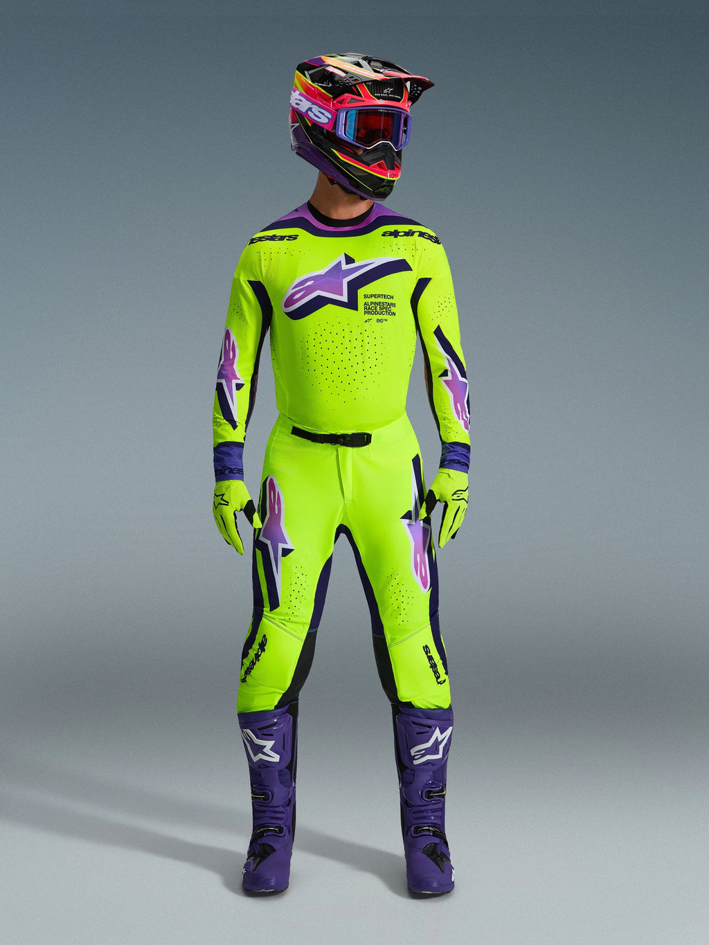 Alpinestars Supertech Vista Yellow Purple Black Kit