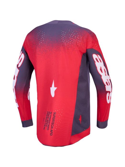 Alpinestars Jersey Supertech Hiten Graystone Red Fluo Light Lilac