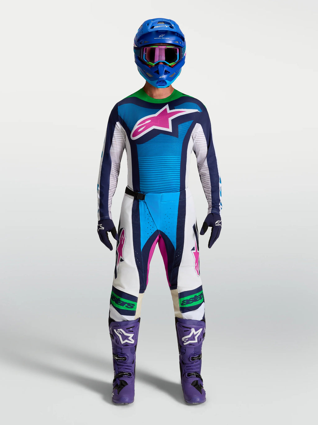 Alpinestars Techstar Maven White/Blue/Green Fluo Kit