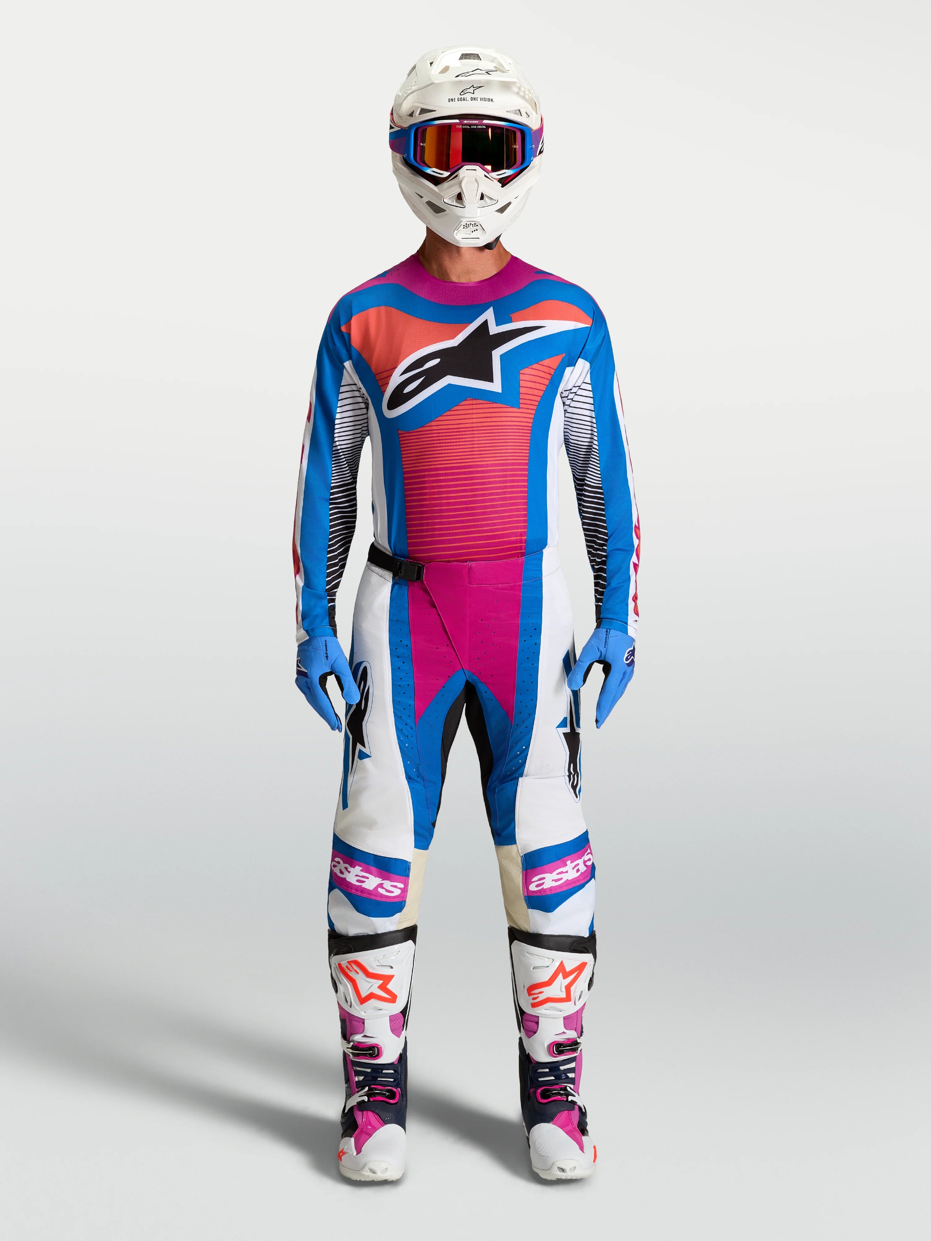 Alpinestars Techstar Maven White/Coral/Blue Kit