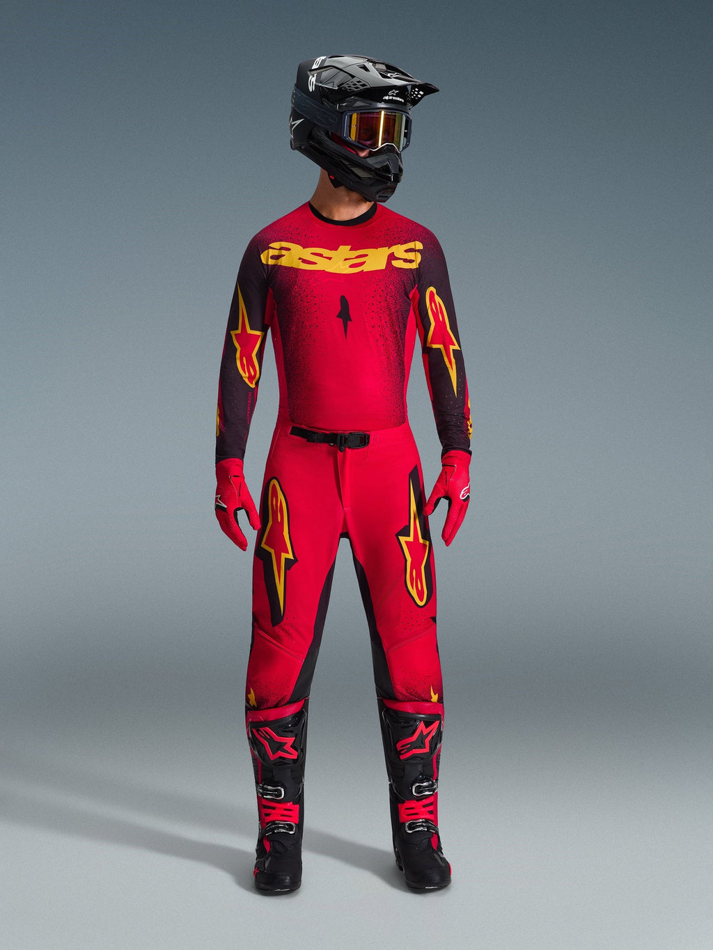 Alpinestars Supertech Scenz Red Black Yellow Kit