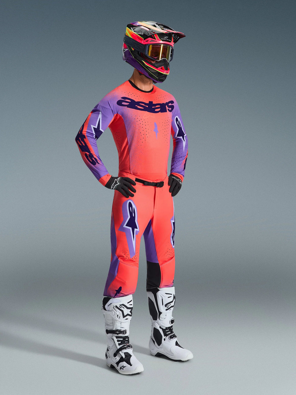 Alpinestars Supertech Scenz Hot Coral Purple Kit