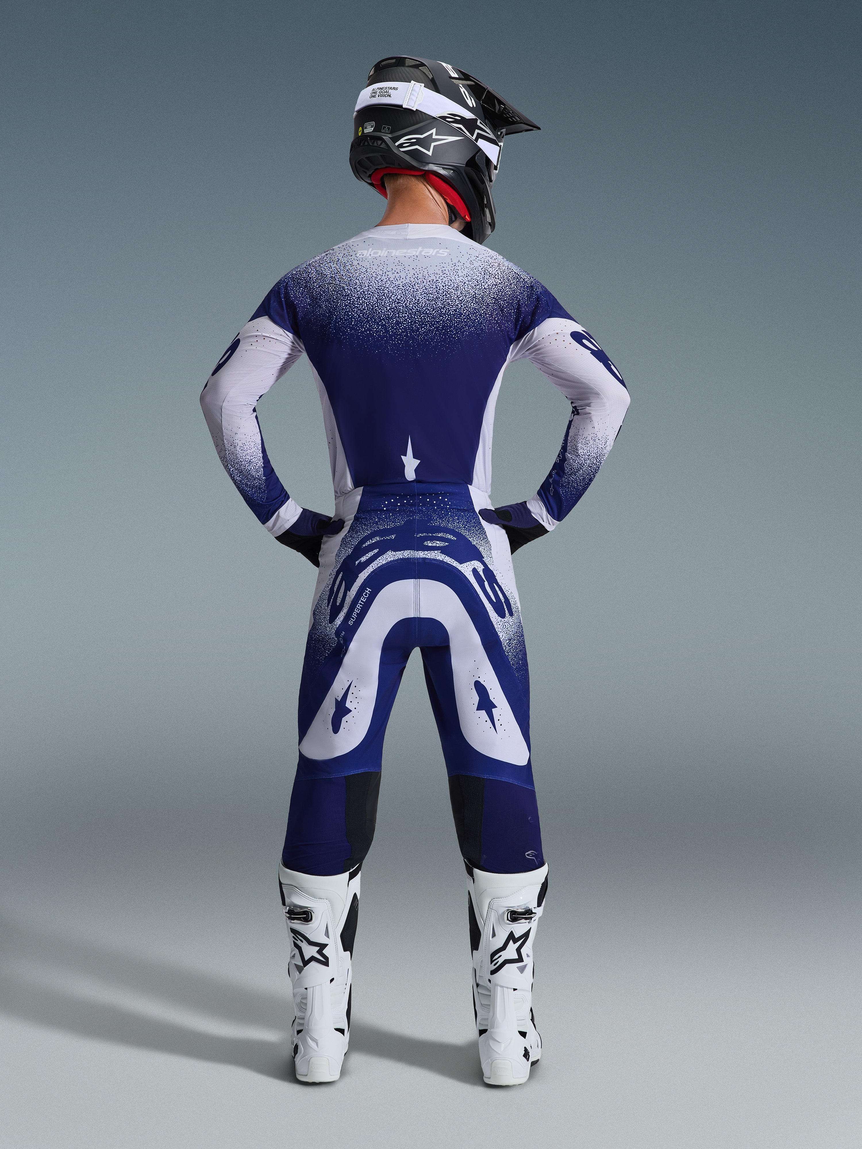 Alpinestars Supertech Scenz Light Gray Dark Blue Kit