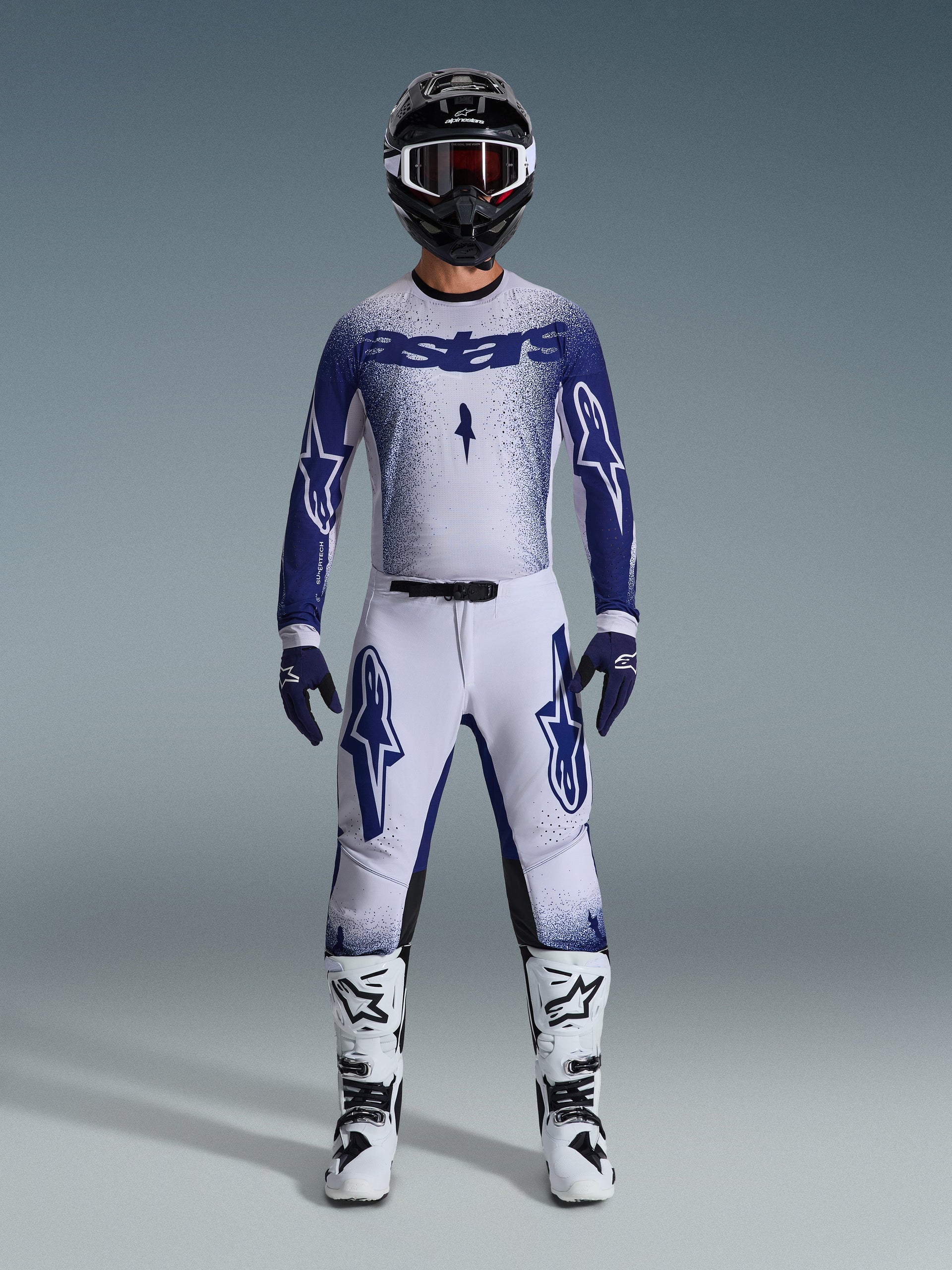 Alpinestars Supertech Scenz Light Gray Dark Blue Kit
