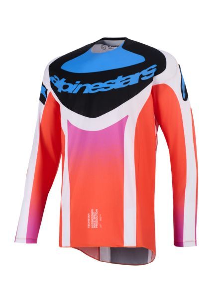 Alpinestars jersey Techstar Knif Light Gray Orange Fluo Black