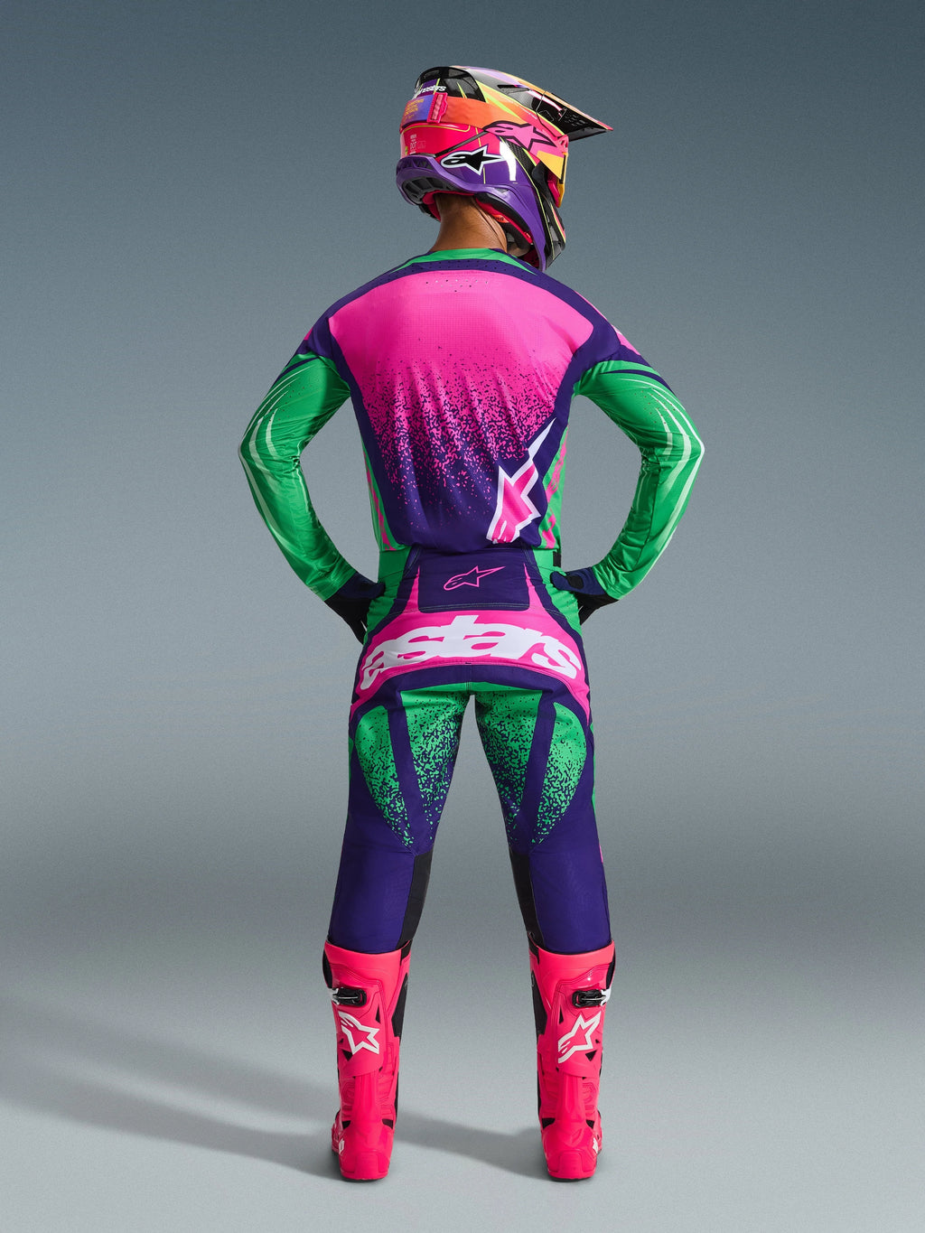 Alpinestars Techstar Nomur Purple/Green/Fluo Pink Kit