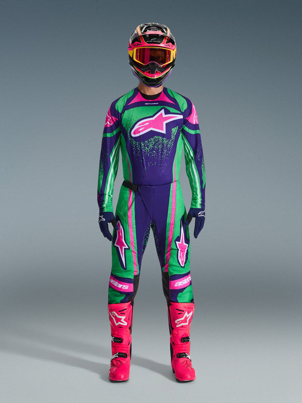 Alpinestars Techstar Nomur Purple/Green/Fluo Pink Kit