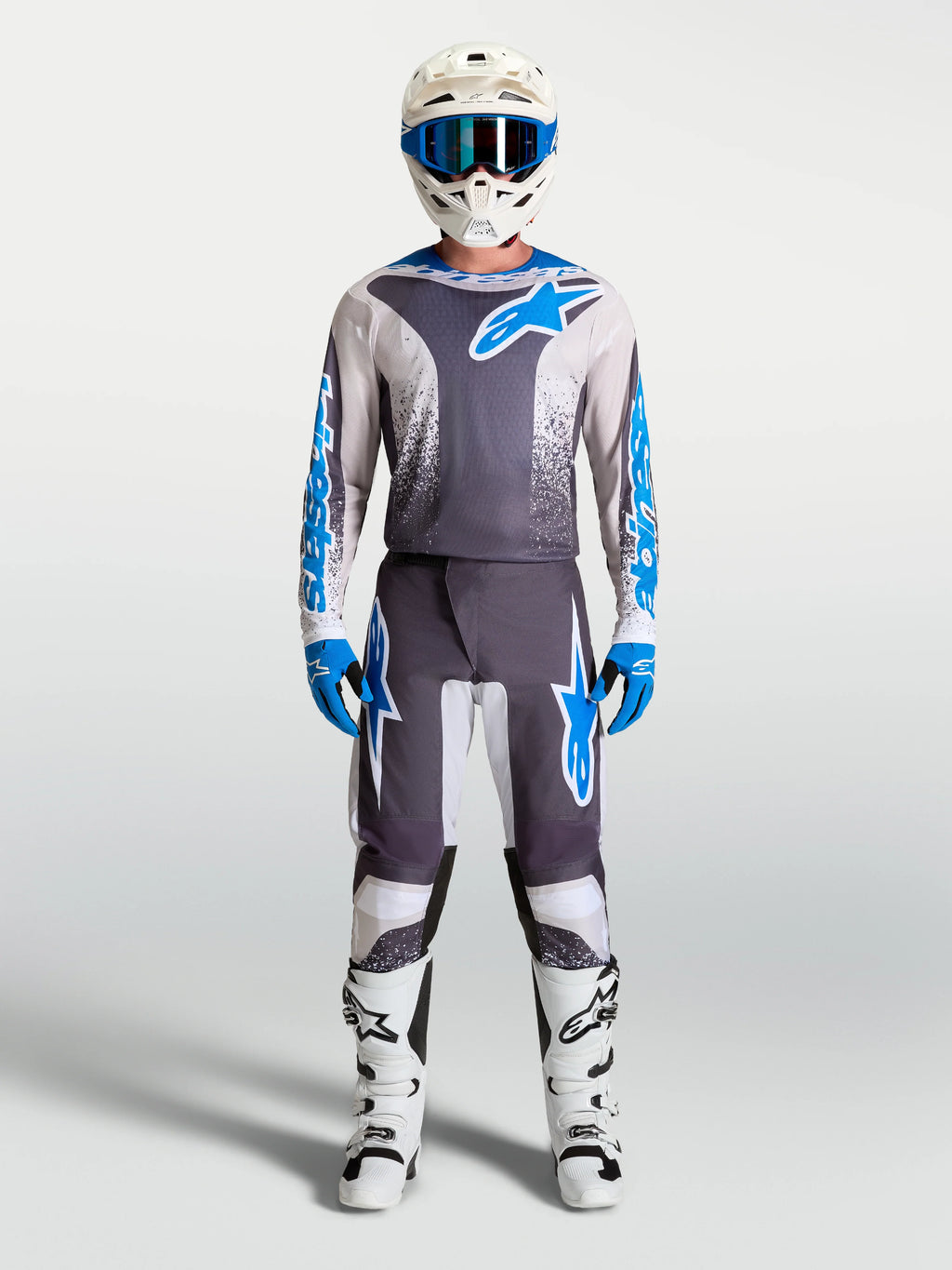 Alpinestars Fluid Drag Gray/Lilac/UCLA Blue Kit