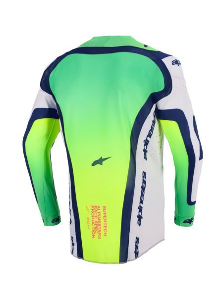 Alpinestars jersey Supertech Vista Light Gray Yellow Fluo Blue