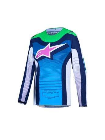 Alpinestars Jersey Junior Supertech Maven White/Blue/Green Fluo